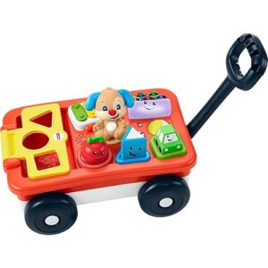 Fisher-Price Baby & Toddler Toy Laugh & Learn Pull & Play Learning Wagon Musical Pull-Along with Activities for Infants Ages 6+ Months​