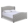 Marcella Upholstered Shelter Bed Set, King, Silver Grey