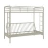 DHP Twin-Over-Futon Convertible Couch Bed - White