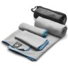 OlimpiaFit Quick Dry Towel Set - 3 Sizes - Lightweight Microfiber Travel Towels with Bag - Fast Drying for Outdoor Activities