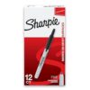 Sharpie Retractable Permanent Markers, Fine Tip, Black, 12 Count