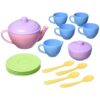 Green Toys Tea Set, Pink - 17 Piece Pretend Play Toy