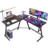 Prime Member Deal: Casaottima L Shaped Gaming Desk with Monitor Stand, Black