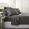 Gray California King Sheet Set - 6 Piece Set with 4 Pillowcases - Deep Pockets - Breathable & Soft - Wrinkle Free & Machine Washable