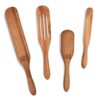 Mad Hungry Spurtle 4pc Set, Acacia Wood Finish, Non-Stick Cooking Utensils