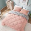 Comfort Spaces Vixie Reversible Comforter Set - Coral/Gray, Full/Queen
