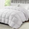 MERITLIFE Queen Size Comforter - All Season Soft Down Alternative Lightweight & Breathable Duvet Insert - Reversible, Corner Ties - Machine Washable (White, 88"x88")