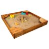 KidKraft Wooden Backyard Sandbox with Seating and Cover, Outdoor Furniture, Honey, Ages 2-8 Gift