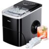 Silonn Ice Maker - Countertop, 9 Cubes, 6 Mins, 26lbs/24Hrs, Self-Cleaning, Ice Scoop, Basket, 2 Sizes - Home Kitchen Office Bar Party