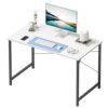 CubiCubi Computer Desk - 40 inch Home Office Desk - Modern Simple Style PC Table - White