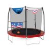 Skywalker Trampolines Jump N’ Dunk Trampoline with Enclosure Net - Basketball Trampoline (8FT, 12FT, 15FT)
