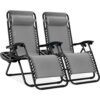 Prime Member Deal: Adjustable Steel Mesh Zero Gravity Lounge Chair Set with Pillows and Cup Holders - Ice Gray
