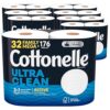 Cottonelle Ultra Clean Toilet Paper, 32 Family Mega Rolls, 1-Ply