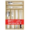 48-Piece Silverware Set with Organizer - KITWARE Flatware for 8, Stainless Steel Utensils with Metal Tray - Home & Kitchen Mirror Polish Cutlery, Dishwasher Safe
