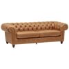 Stone & Beam Chesterfield Tufted Leather Sofa Couch, 93", Cognac