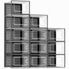 Kuject 12 Pack X-Large Clear Plastic Stackable Shoe Storage Boxes, Substitute for Shoe Rack & Holder, Sneaker & Toy Storage Organizer Bins for Closet, Entryway, Under Bed - Black