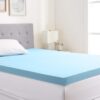 Amazon Basics Cooling Gel-Infused Firm Support Mattress Topper, 3 Inches, California King, Blue