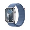 Apple Watch Series 9 45mm Silver Aluminum Smartwatch with Winter Blue Sport Loop