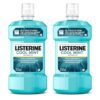 Listerine Cool Mint Antiseptic Mouthwash to Kill 99% of Germs That Cause Bad Breath, Plaque and Gingivitis, Cool Mint Flavor, 1 L 2-Pack