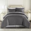 Grey Queen Size Duvet Cover Set - HC COLLECTION - Soft Breathable Microfiber - Zipper Closure - 3 Piece Set with 2 Pillow Shams