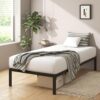 ZINUS Mia Metal Platform Bed Frame, Wood Slat Support, Twin, Black