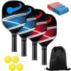 Tearplex Pickleball Set: 4 Premium Wood Paddles, Balls, Towels & Carry Bag
