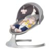 Dream On Me Zazu Baby Swing - Infant Swing with 5 Speeds, Toys, Bluetooth & Remote Control - Grey/Pink
