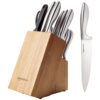 Amazon Basics Knife Set, 18-Piece Stainless Steel with Block