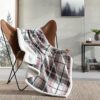 Eddie Bauer Flannel Sherpa Throw Blanket (Montlake Plaid Red)