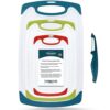 Plastic Cutting Boards Set of 4 with Non-Slip Feet and Juice Groove