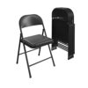 COSCO SmartFold Vinyl Folding Chair, 4-Pack, Black
