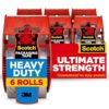 Scotch Heavy Duty Shipping Packing Tape - Clear - 6 Rolls with Dispensers