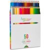 Artlicious 50-Color Colored Pencil Set for Kids and Adults, Bulk Pack, Professional Quality for Artists