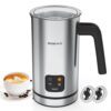 Electric Milk Frother and Warmer, BIZEWO 4-in-1 Stainless Steel with Touch Screen