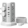 Prime Member Deal: Power Strip Tower with USB C Port, 12 AC Outlets, 5 USB Charging Ports - PASSUS Power Tower Surge Protector