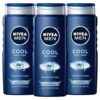 Nivea Men Cool Body Wash, 3 Pack, 16.9 Fl Oz