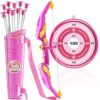 TEMI Bow and Arrow Set for Kids Girls - LED Light Up Archery Toy with Suction Cup Arrows, Targets, and Quiver - Indoor/Outdoor Sport Toy, Birthday Gift