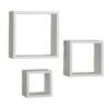 Melannco Floating Square Cube Shelves, Set of 3, White
