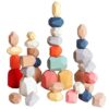 Wooden Sorting Stacking Rocks Stones Toy Set for Toddlers - 36 Pieces