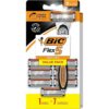 BIC Flex 5 Refillable Men's Razor, Father's Day Gift Set with 5 Blade Razors, 1 Handle and 7 Cartridges for Smooth Shaving