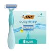 BIC EasyRinse Women's Disposable Razors, 4 Blades, 6 Count