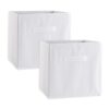 DII Non Woven Fabric Storage Bin Collection, Small Set, White, 2 Count