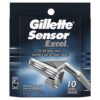 Gillette Sensor Excel Razor Blade Refills, 10 Count