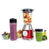 Retro Electric Pulse Blender with Glass Pitcher, Travel Bottle, and Storage Container