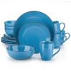 Vancasso Navia Ceramic Dinnerware Set, 16-Piece Aqua Blue Stoneware