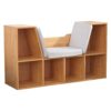 KidKraft Wooden Bookcase with Reading Nook and Storage - Natural, Ages 3-8