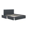 DHP Rose Upholstered Platform Bed with Storage Drawers, Full, Blue Linen