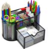Pipishell Desk Organizer with 8 Compartments and 1 Drawer