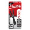 Sharpie S-Gel Gel Pens, Metal Barrel, Matte Black, Medium Point (0.7mm), 12 Count