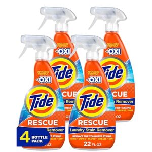Tide Laundry Stain Remover with Oxi, Rescue Clothes, Upholstery, Carpet and more from Tough Stains, Stain Treater, 22 Fl Oz (Pack of 4)